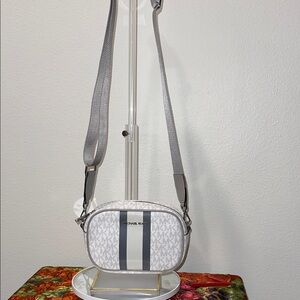 Michael Kors Gray and White Crossbody Bag